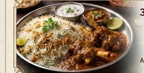 Three piece mutton with rice